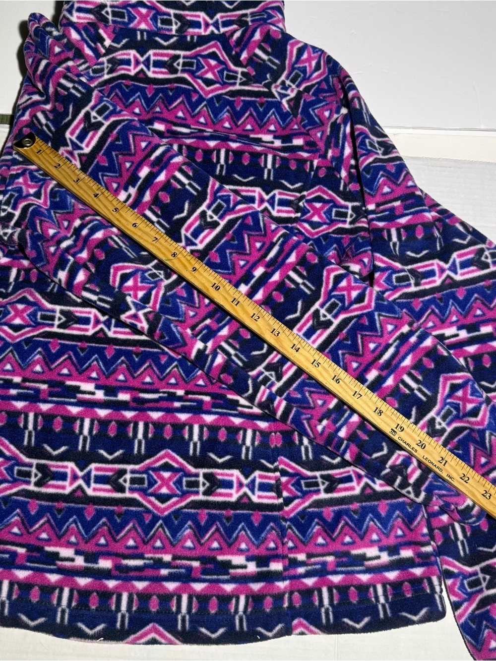 Columbia Women Dark Sapphire 80s Stripe Benton Springs FZ Fleece Jacket Size XL - Picture 9 of 9